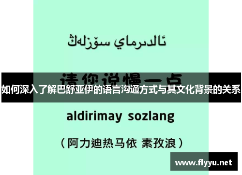 如何深入了解巴舒亚伊的语言沟通方式与其文化背景的关系 如何深入了解巴舒亚伊的语言沟通方式与其文化背景的关系